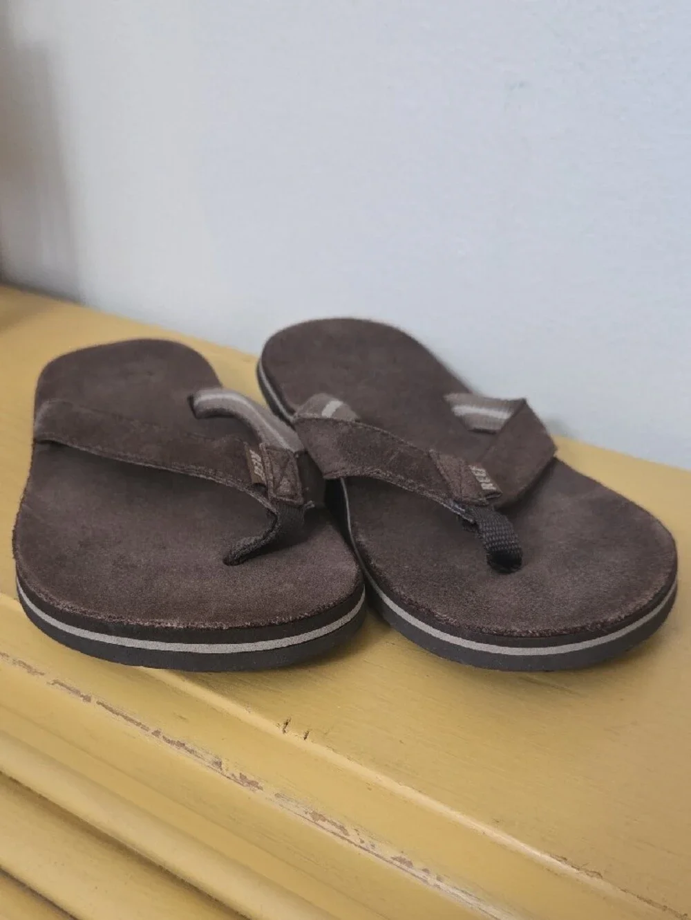 Reef Brown Suede-Style Strappy Flip Flops